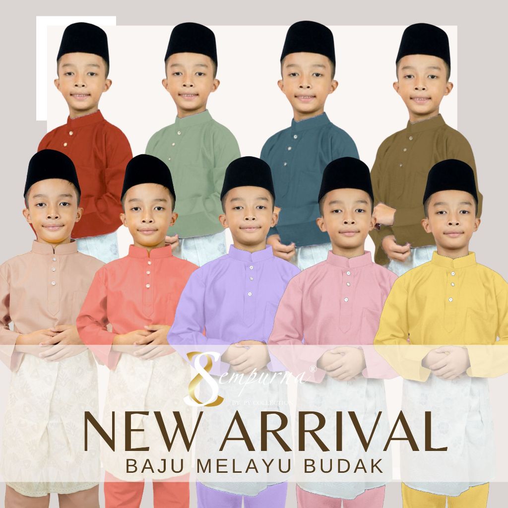 PG2 BAJU MELAYU RAYA BUDAK Slim Fit COTTON Nude Peach Lilac