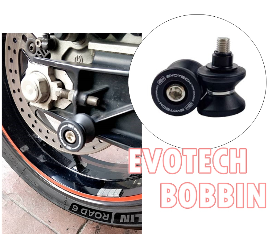 Evotech Bobbin Set Black Mm Mm Mm Rear Wheel Swing Arm Spools