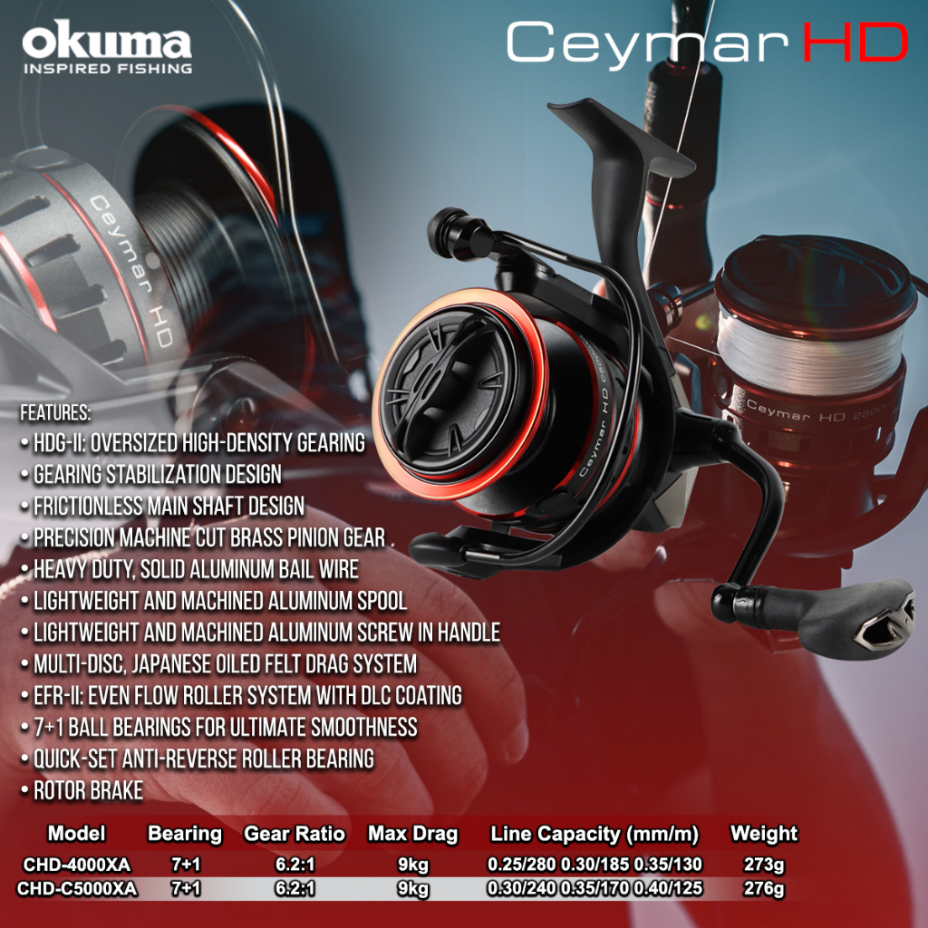 Okuma Ceymar HD CHD Spinning Reel High Speed Saltwater Freshwater Mesin