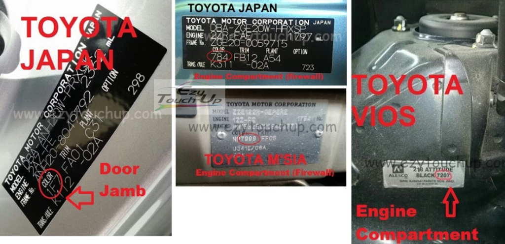 TOYOTA VIOS Original Touch Up Paint EZY Touch Up Combo Set Car Touch