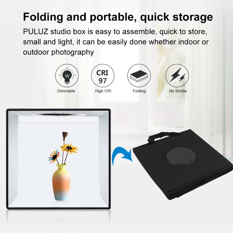 Puluz 25cm 30cm 40cm LED Product Case Lightbox Folding Mini Photo