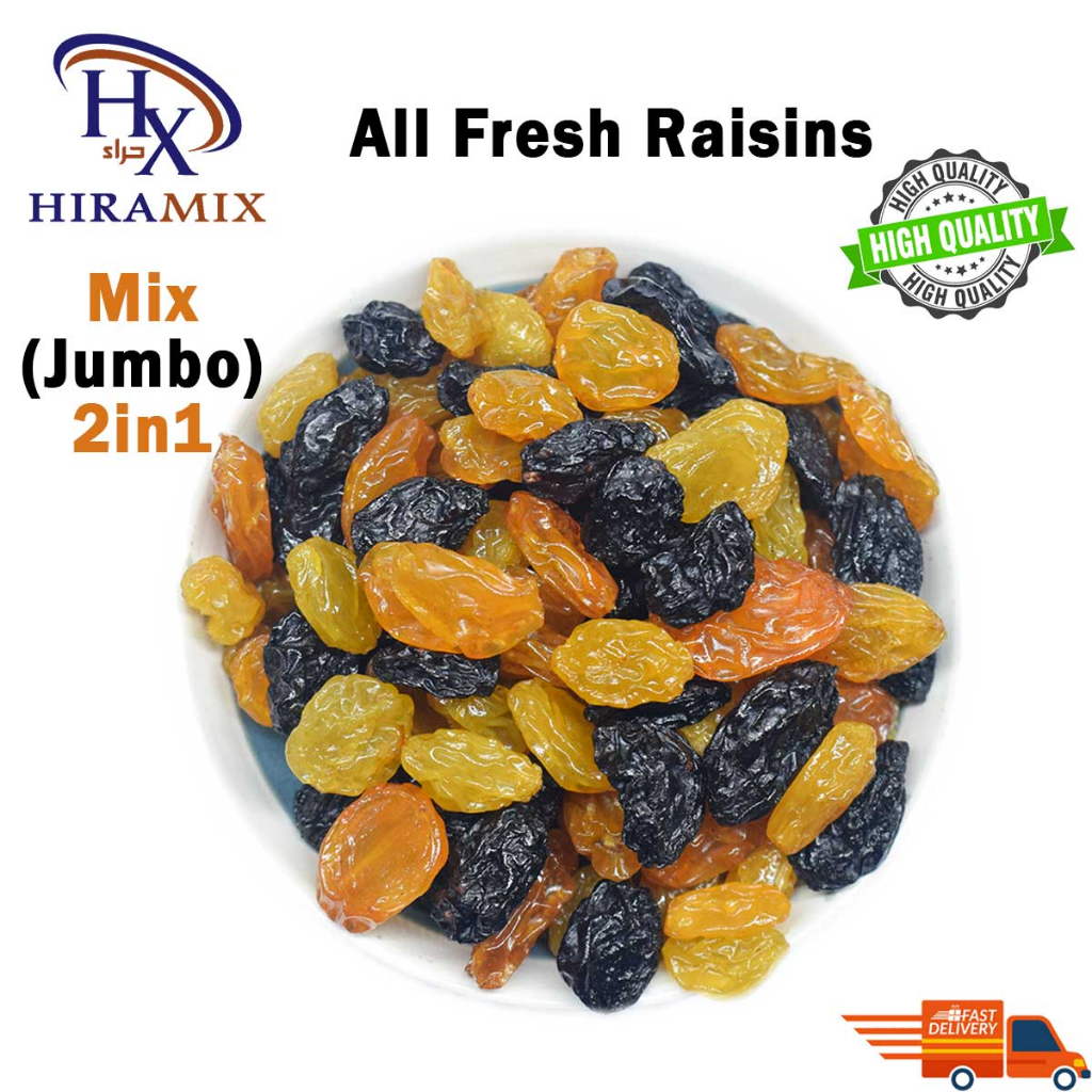 New Stock Fresh Raisins Mix Raisin Kismis Black Jumbo Golden