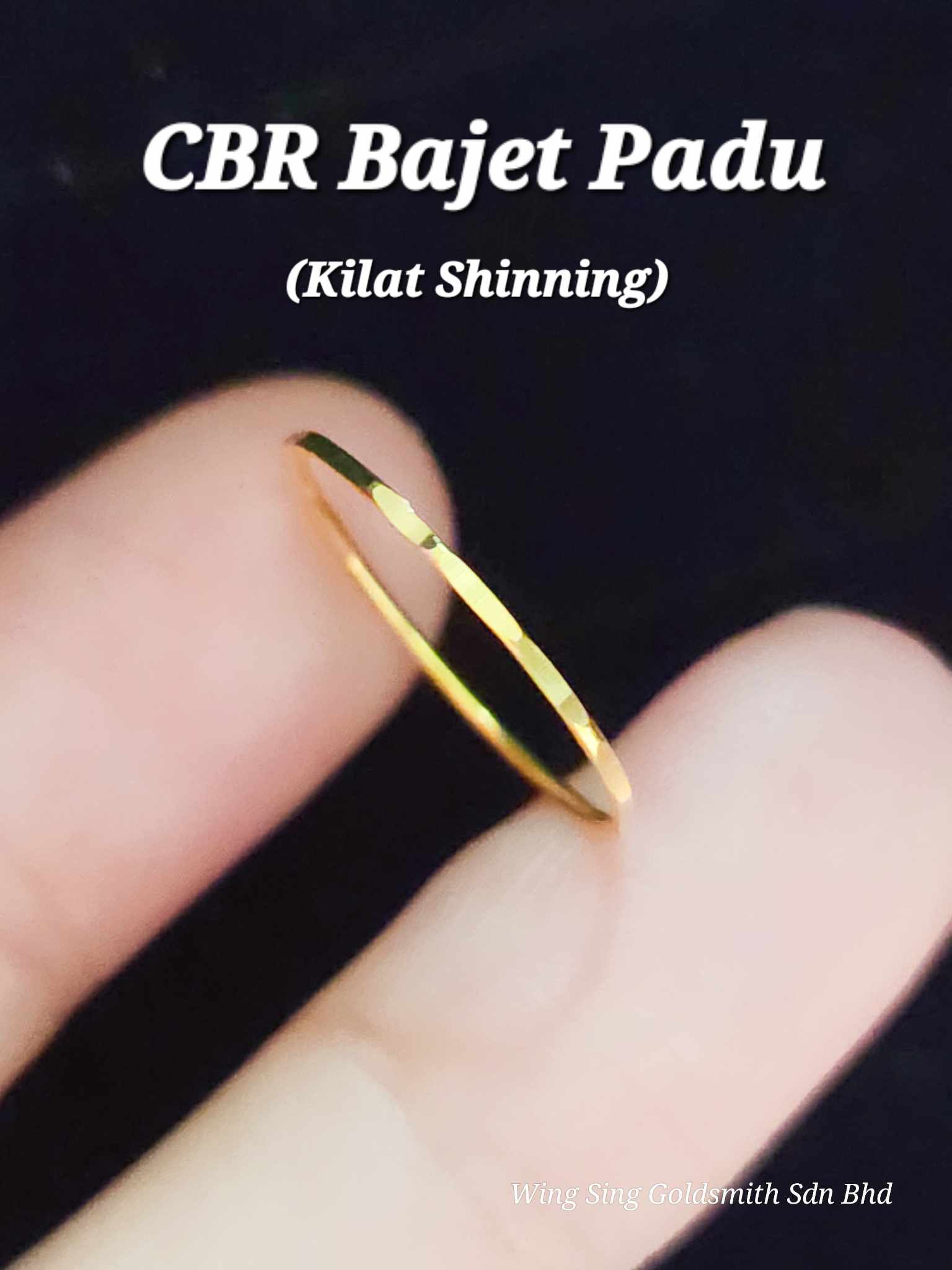 Wing Sing Cincin Belah Rotan Halus Padu Bajet Emas Gold Mm