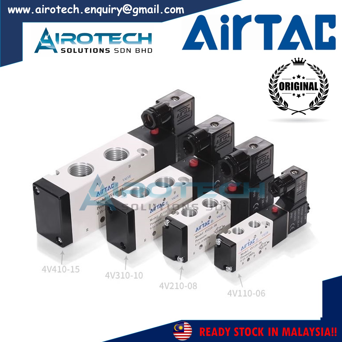 AirTAC Solenoid Valve 5 2 Way Single Coil Solenoid Series 4V110 4V210