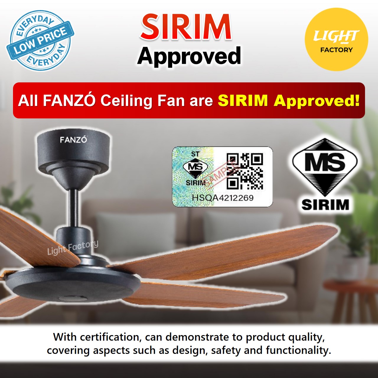 Sirimfanz Turbo Baby Blades Dc Ceiling Fan With Light