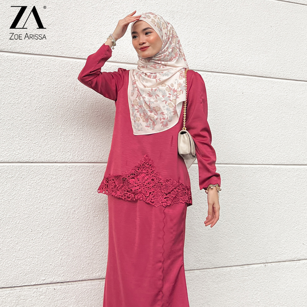 Zoe Arissa Baju Kurung Moden Sulam Raya Haji Kurung Premium