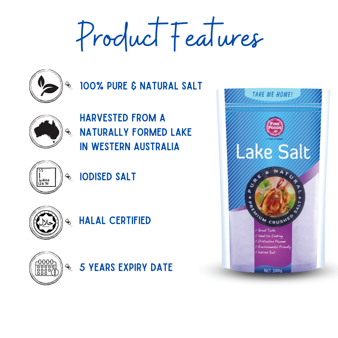 Fine Foods Lake Salt 300g Exp 12 2028 Garam Halus Natural Salt 湖盐