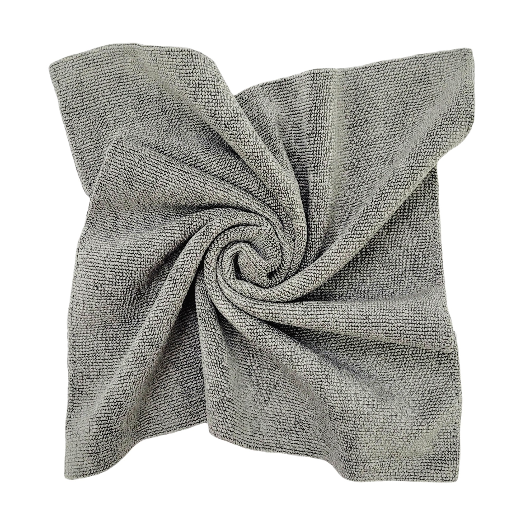 EDGELESS PEARL WEAVE MICROFIBER TOWEL CLOTH 400GSM 40CM X 40CM GREY