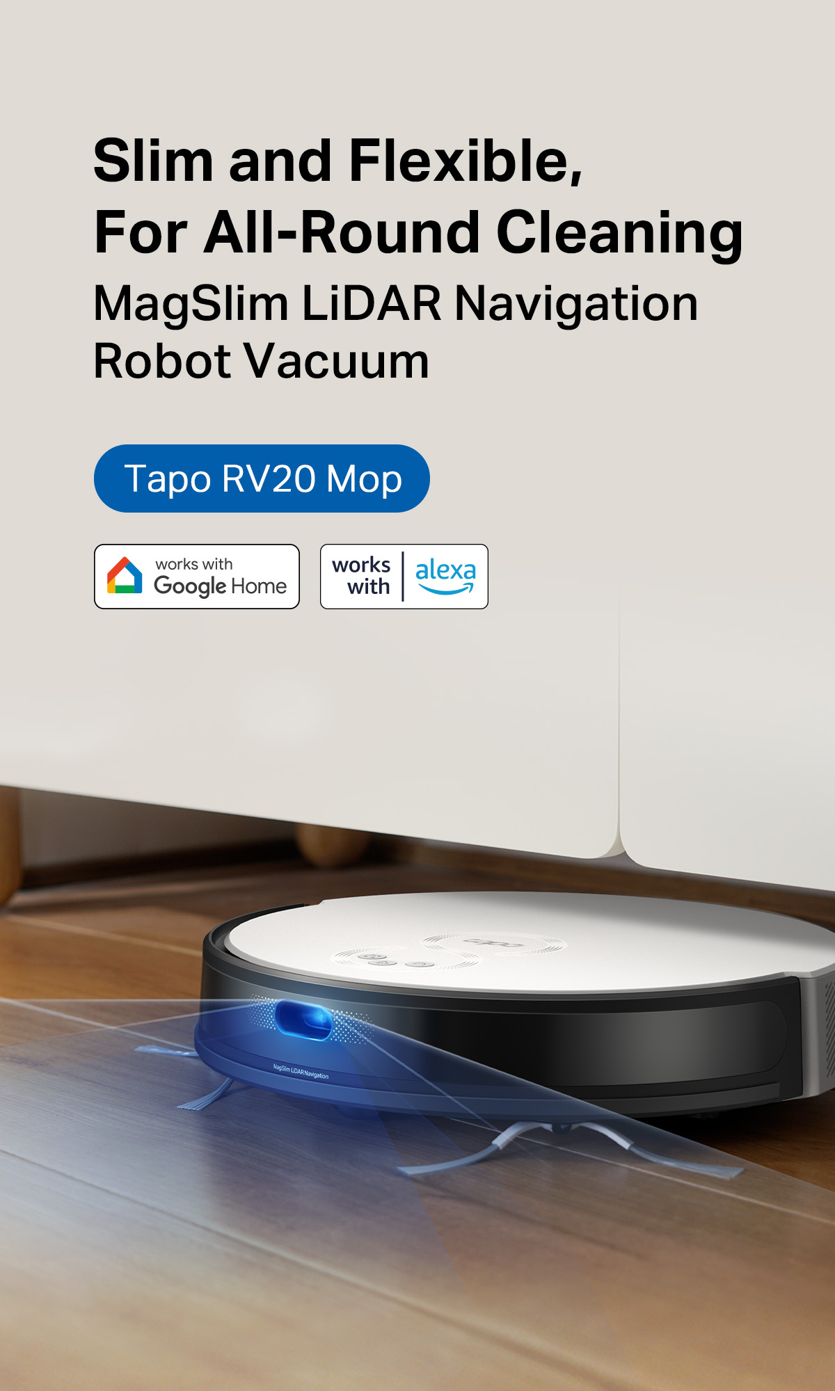 TP Link Tapo RV20 Mop RV20 Mop Plus Robot Vacuum 3 In 1 Smart