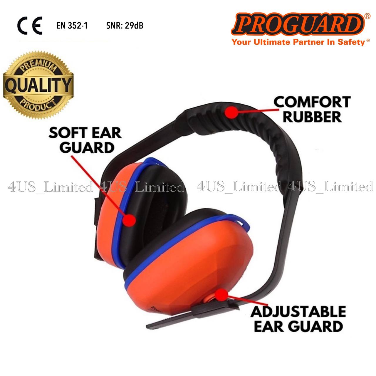 Proguard Pc Em Infinity Earmuff Lightweight Adjustable Headband