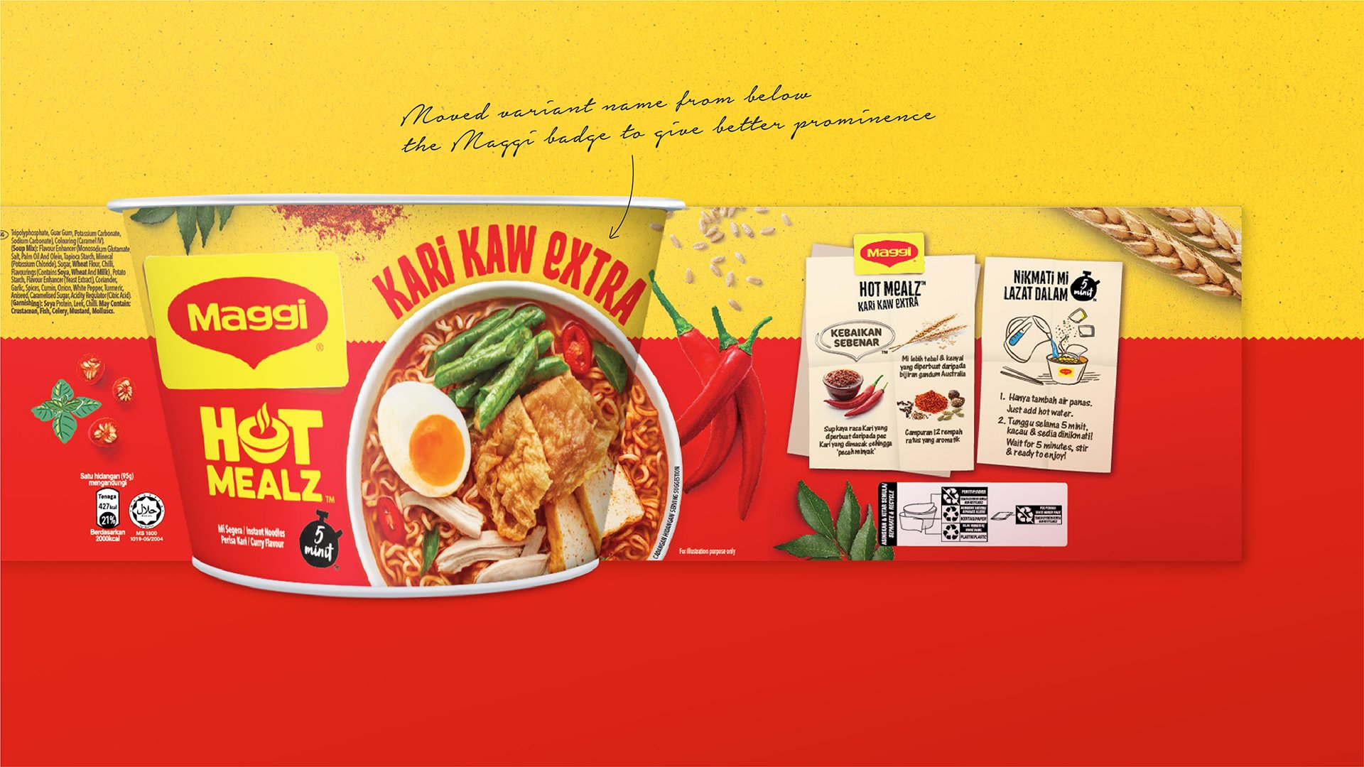 MAGGI Hot Mealz Cup Noodle Kari Kaw Extra G Instant Noodle Shopee
