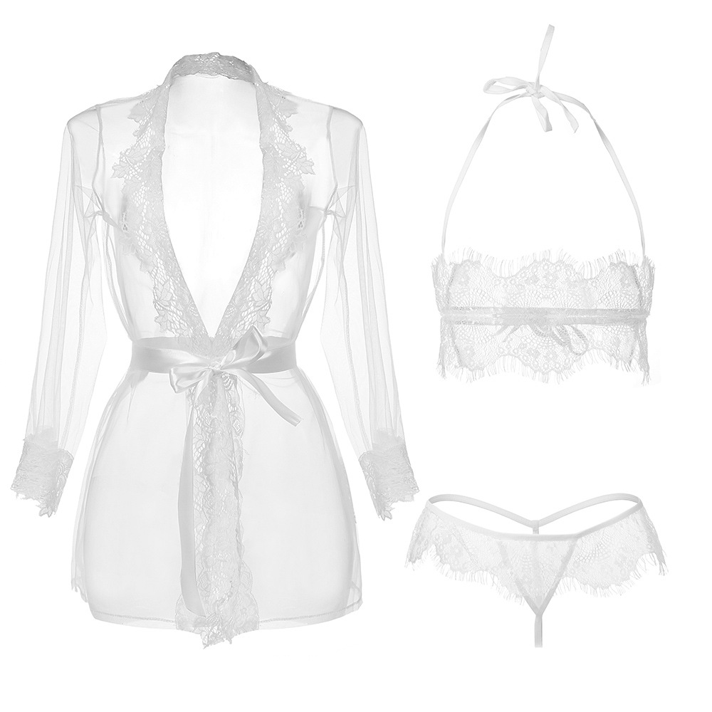 Ready Stock Malaysia Women Lingerie Lace Transparent Bikini Set