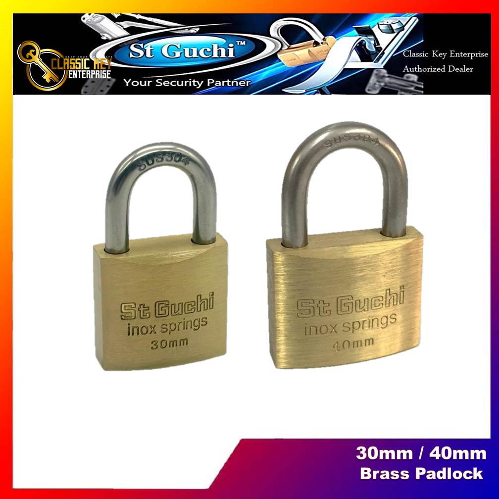 St Guchi Padlock Mm Mm Sgpl Solid Brass Body Anti Rust Inox