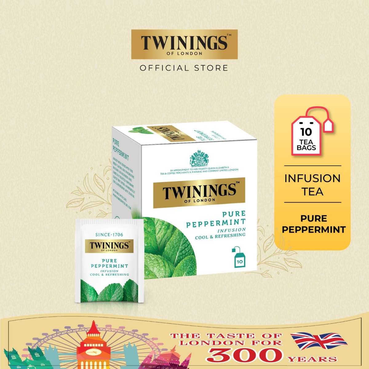 TWININGS Pure Peppermint Infusion 10 s x 2g Teh Pudina 薄荷茶