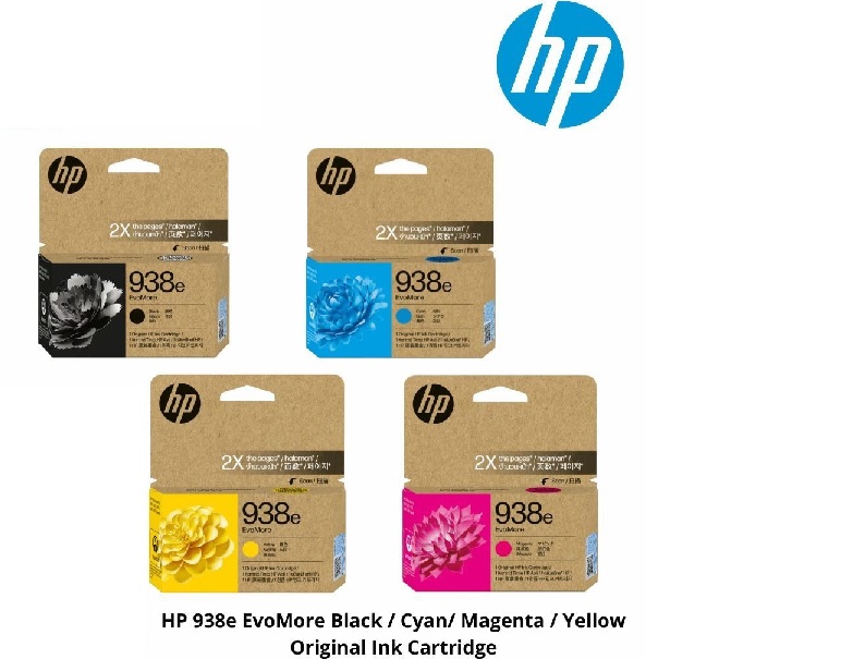 Hp E Evomore Set Black Cyan Magenta Yellow Original Ink