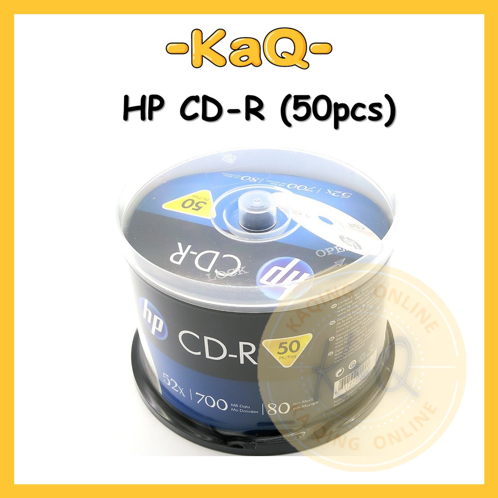 HP CD R CDR CD Disc 50pcs Cake Box 52 X 700MB 80 Mins Shopee