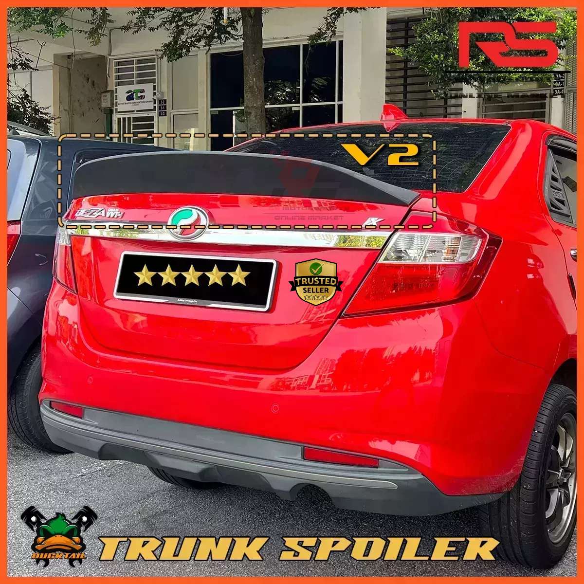 READY STOCK Perodua Bezza Tahun 2016 2024 Trunk Spoiler V2