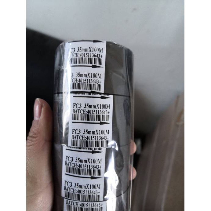 5 Rolls FC3 Black Hot Stamping Foil Thermal Transfer Ribbon 25mm 100m