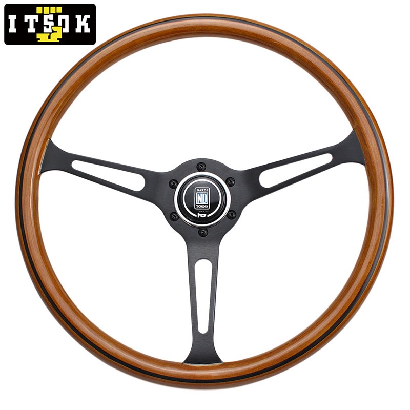 ITSOKNardi Wood Steering Wheel Universal Racing 15inch 380mm Flat