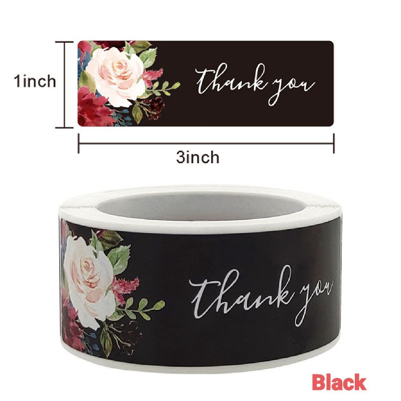 Pcs Roll Thank You For Your Order Floral Sticker Label Sealing