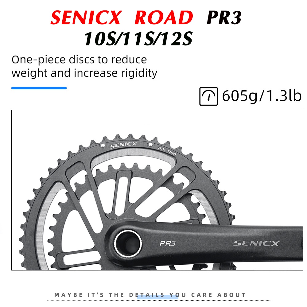 SENICX Road Bike PR3 Crankset 165 170 175mm 46 30T 50 34T 52 36T 53 39T