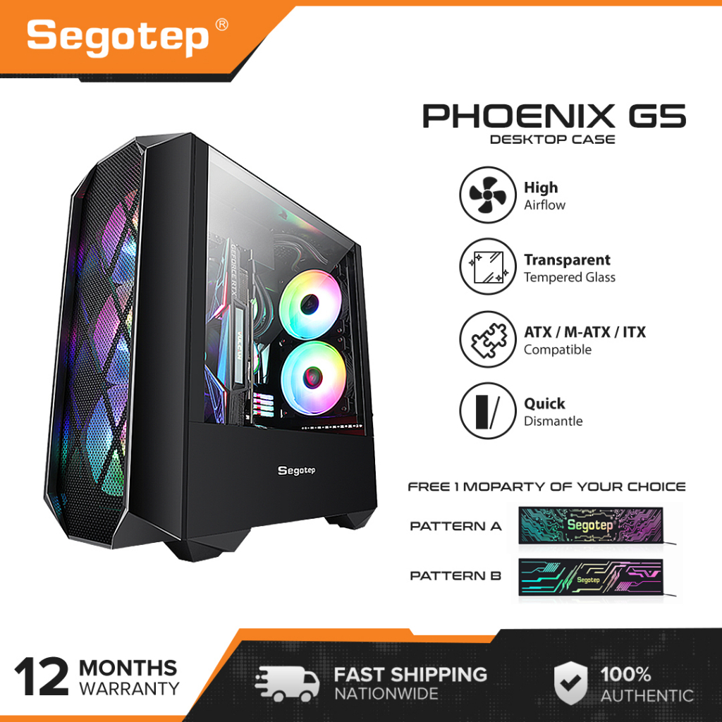 Segotep Phoenix G Pc Case Atx M Atx Itx Supported Fan Gpu