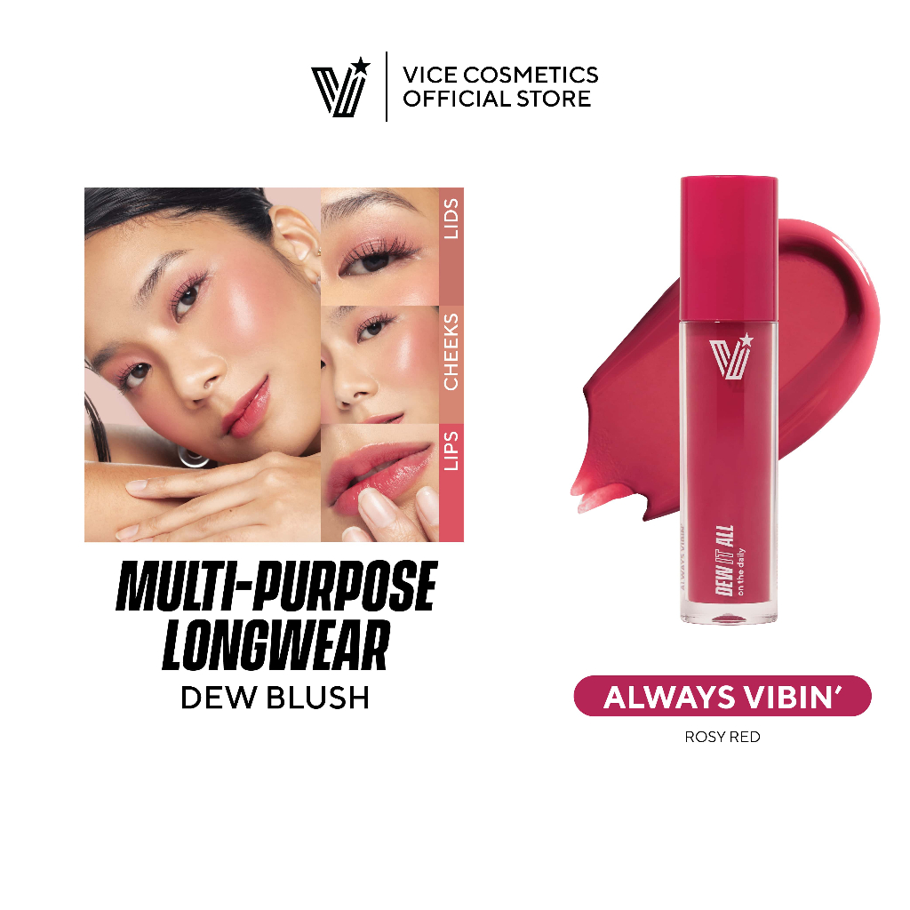 Vice Cosmetics Dew It All Liquid Blush Always Vibin Shopee Malaysia