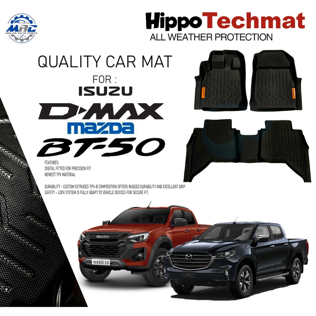 HIPPO TECHMAT For Isuzu DMAX D MAX Mazda BT50 2021 2024 Deep Dish