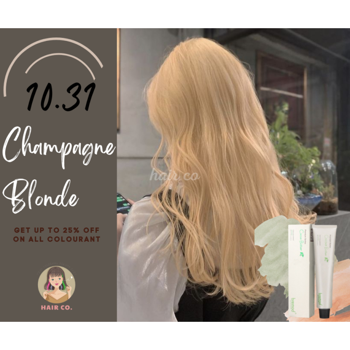 SET BREMOD PREMIUM HAIR COLOR WITH OXIDIZER 10 31 CHAMPAGNE BLONDE