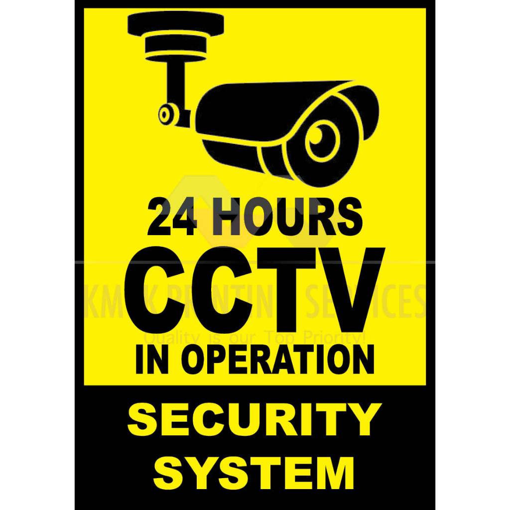 Cctv Warning Sign Hours Video Surveillance Laminated Sintra Board