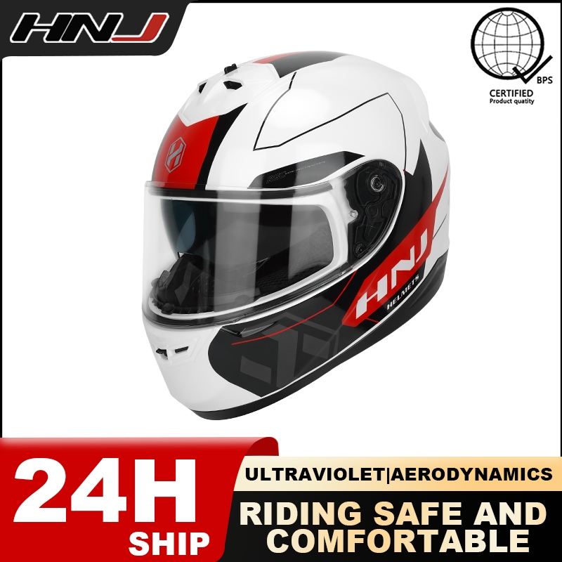 Hnj M Helmet Full Face Dual Visor For Motorcycle With Icc Shopee