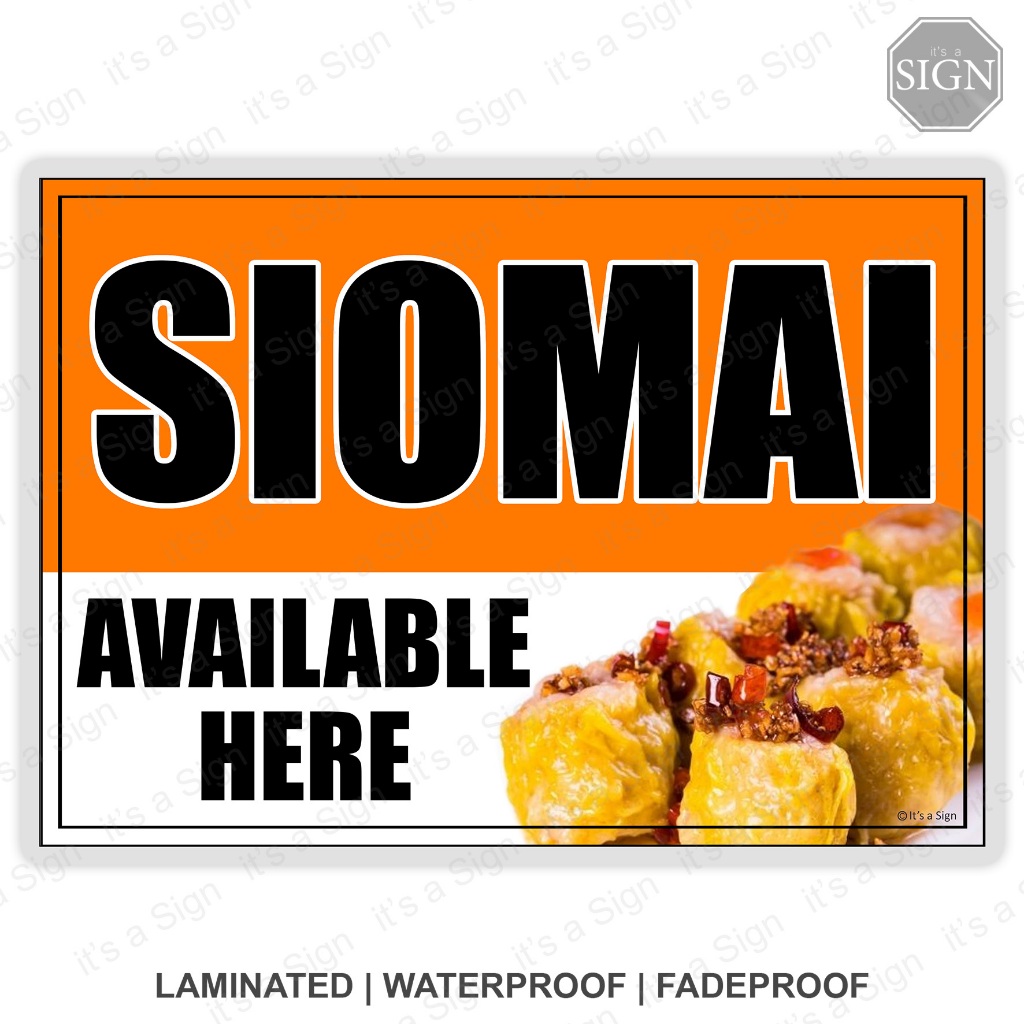 Siomai Sari Sari Store Sign Laminated Signage A A Size Shopee