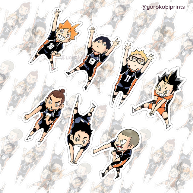 Updated Haikyuu Karasuno Chibi Waterproof Laminated Vinyl