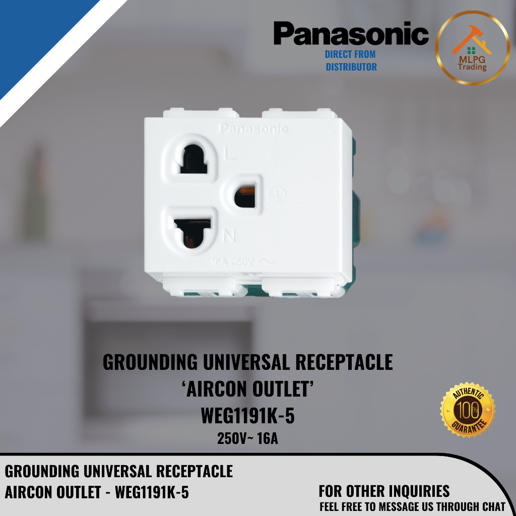 Panasonic Wide Series Universal Receptacle Aircon Outlet WEG1191K 5