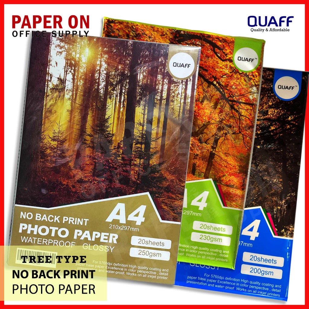 Quaff No Back Print Glossy Photo Paper A G G G Sheets