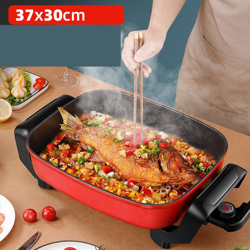 Household Multi Functional Electric Hotpot Square Cooking Pot L Non