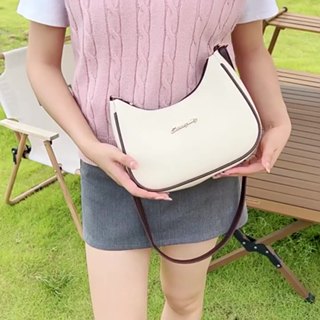 Preppy Letter Colorblock Zipper Armpit Bag Versatile Small Shoulder Bag