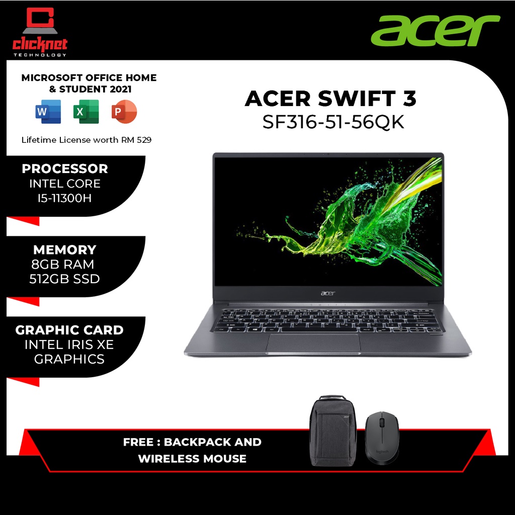 Acer Swift Sf Qk Fhd Laptop Intel Core I H