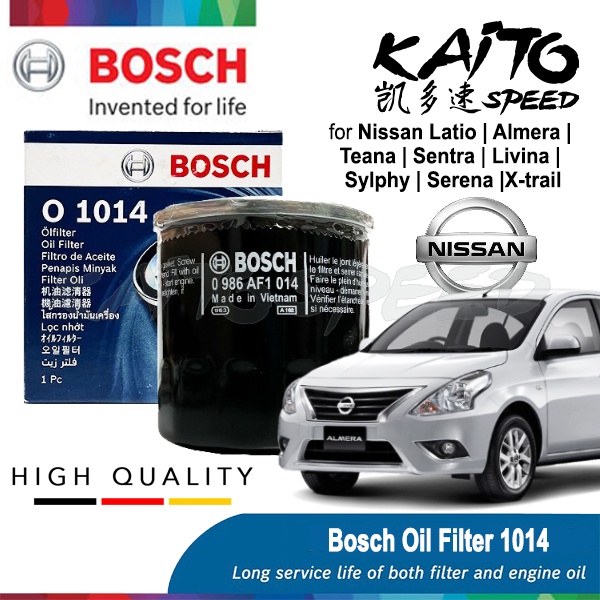 BOSCH Oil Filter Nissan Latio Almera Teana Sentra Livina