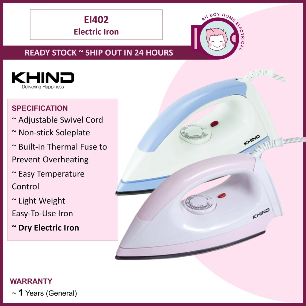 Khind Dry Electric Iron EI402 Shopee Malaysia