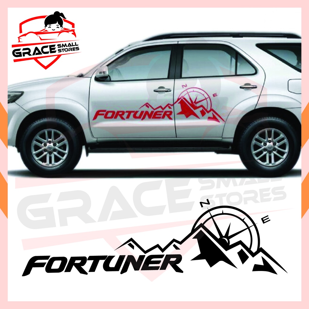 Toyota Fortuner X Mountain Compass Side Body Sticker Vinyl Cut Decal