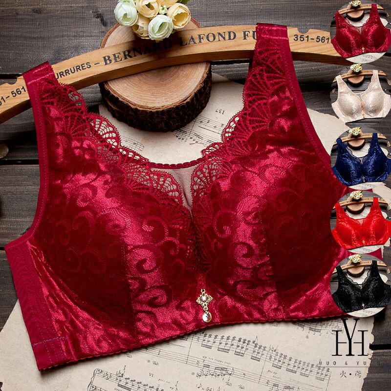 Huoyuan Ready Stock Women Side Support Push Up Bra Full Coverage Bra