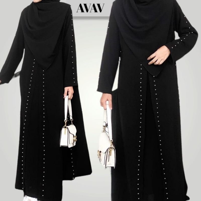 Ready Stock Mix Akb Jubah Embroidery Dubai Black Abaya Lace Jubah