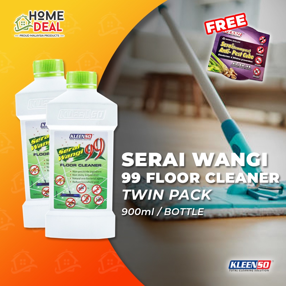 Kleenso Serai Wangi 99 Floor Cleaner 900ml TWINPACK Cleaning