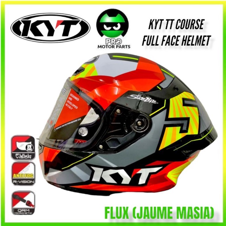 KYT TT COURSE HELMET FLUX JAUME MASIA FULL FACE HELMET KYT FULL FACE