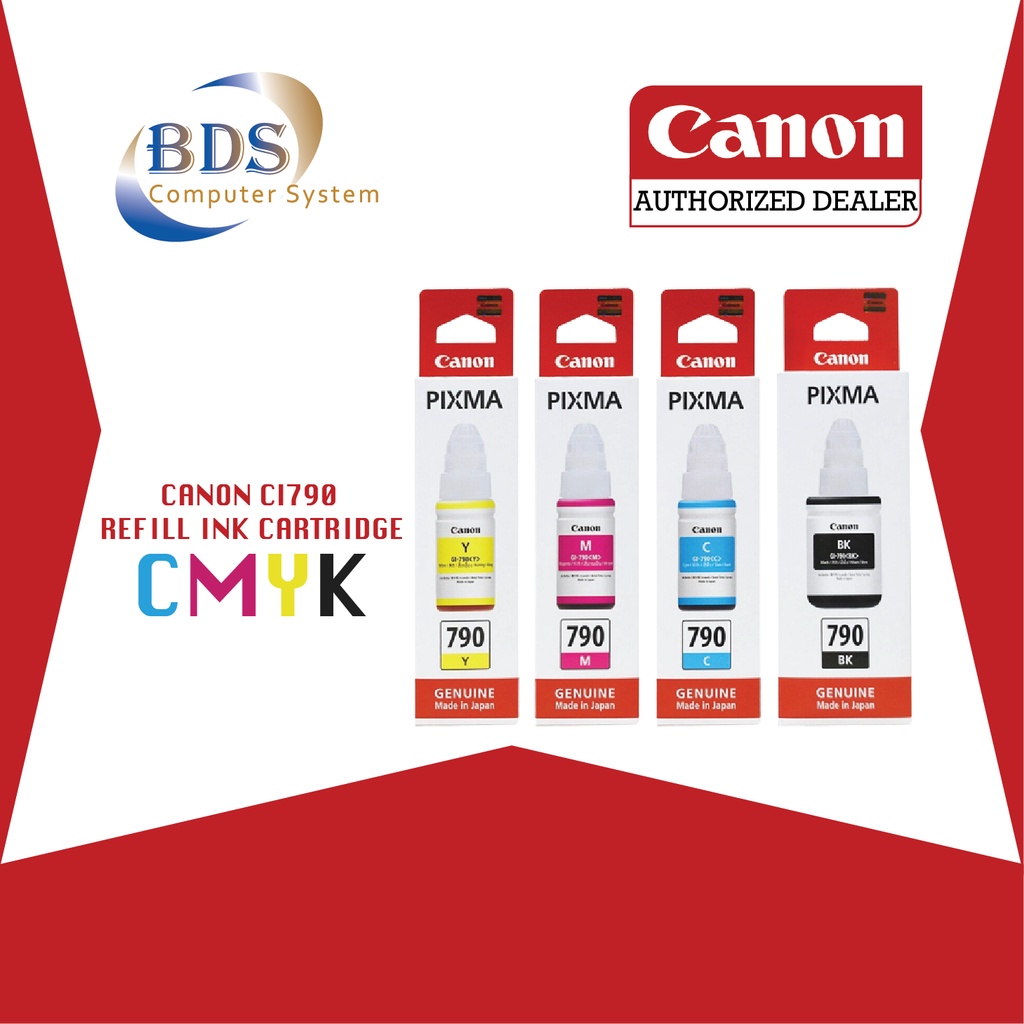 Canon Gi Refill Ink Cartridge Black Cyan Magenta Yellow Shopee