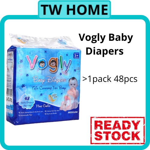 Vogly M Size Tapes Diapers 1bag 48 Pcs Shopee Malaysia