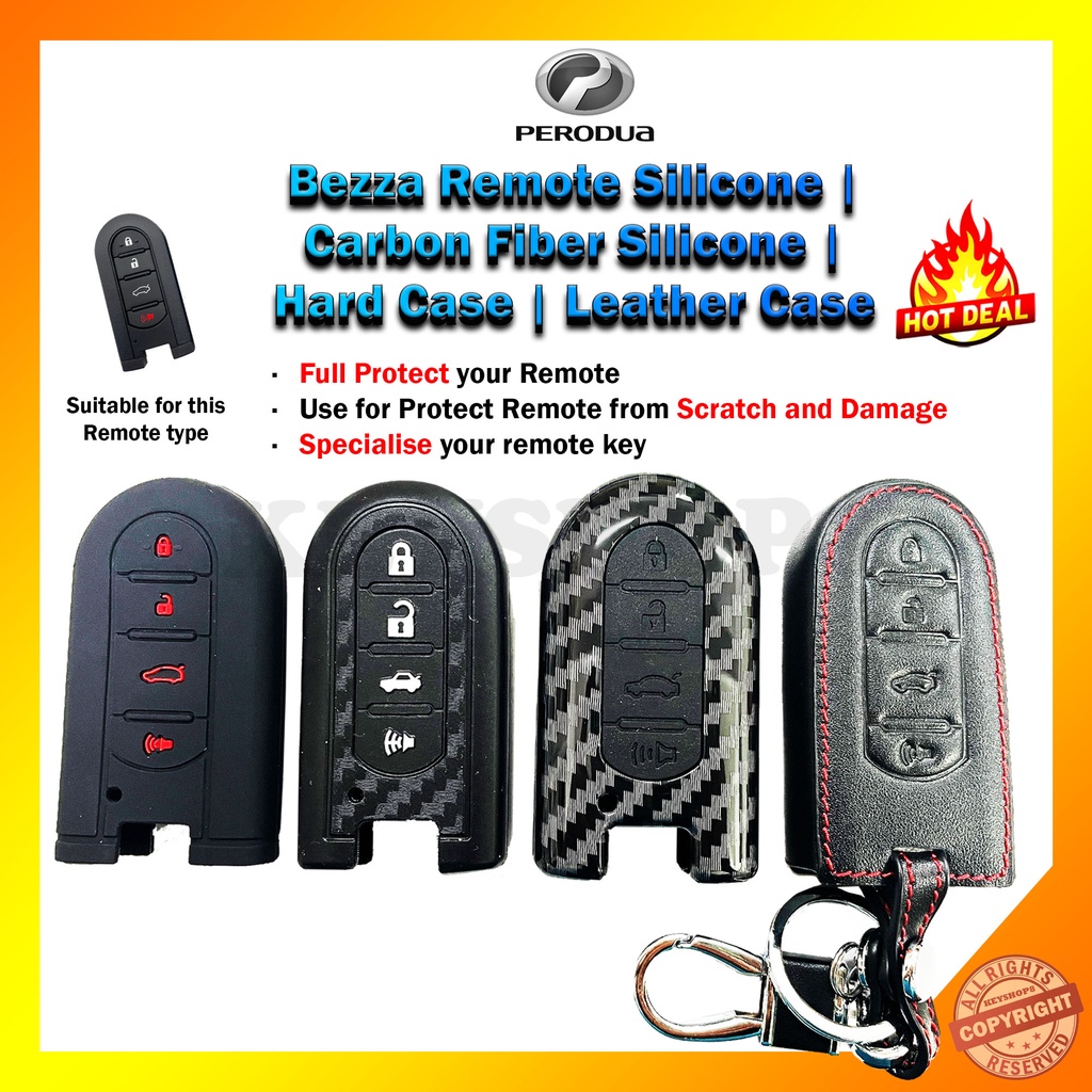 Perodua Bezza MYVI Aruz Keyless Remote Car Key Silicone Carbon