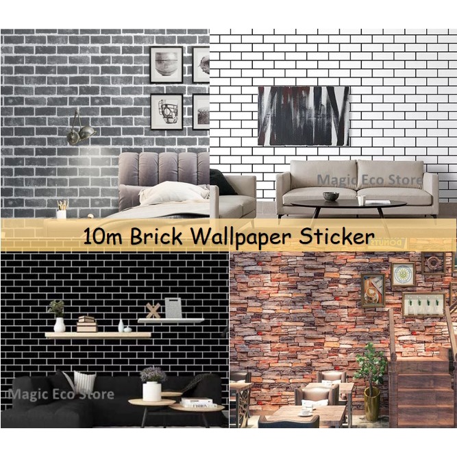 Cm X M Corak Batu Living Room Bedroom Office D Wall Paper Brick