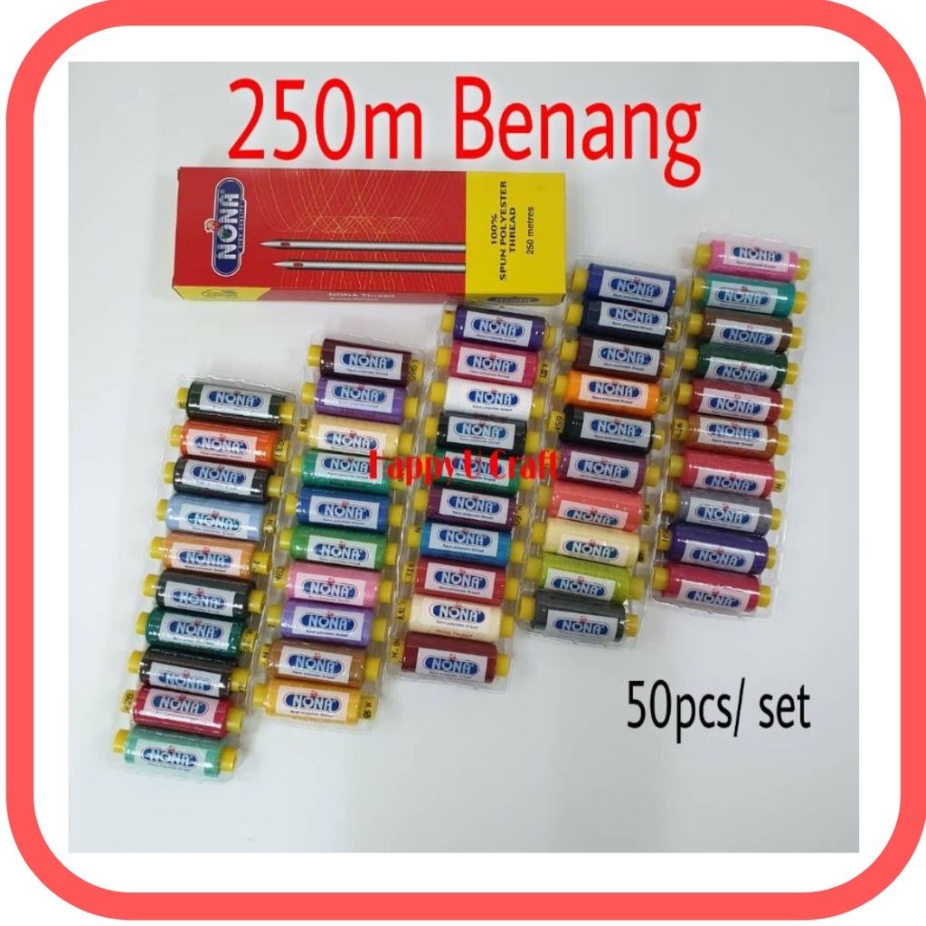 50pcs Set Benang Jahit 250mts Sewing Thread NONA Brand Buatan